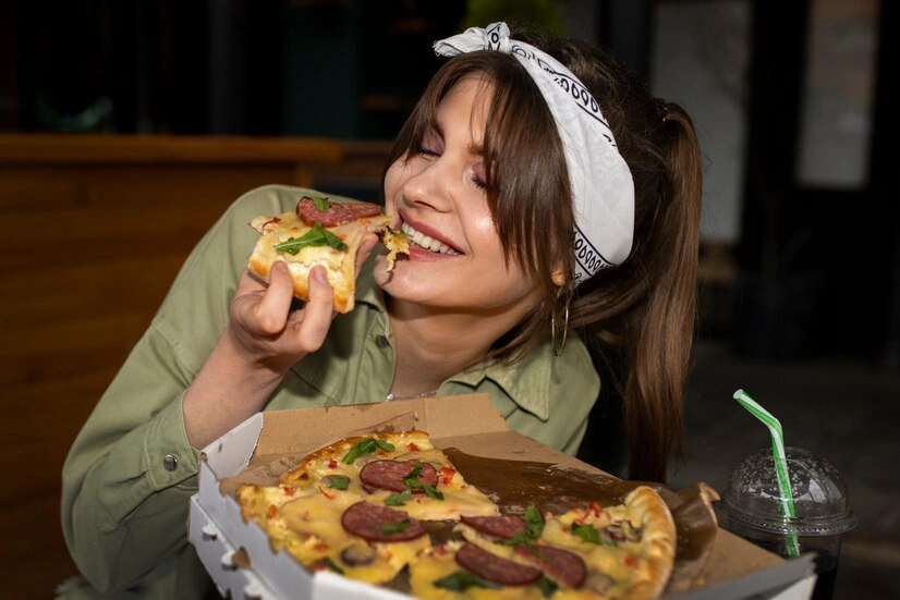 front-view-woman-with-delicious-pizza_23-2150347910